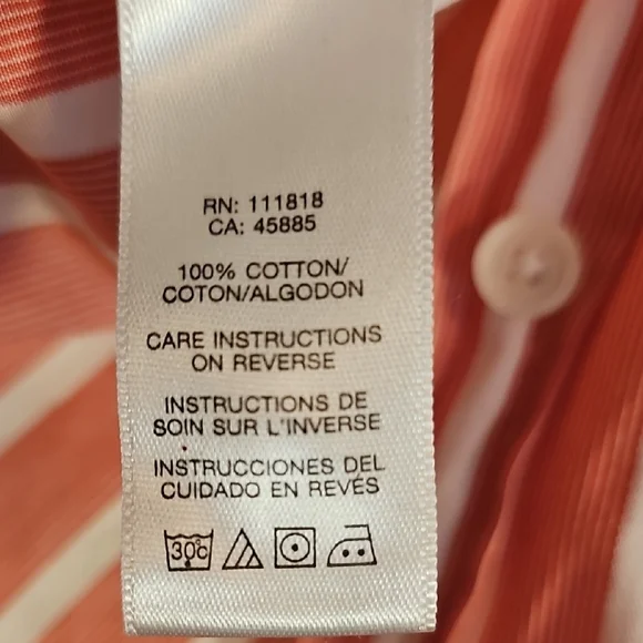 Michael Kors Women's Striped Button-Up Shirt Size 14 - Picture 6 of 6